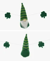 Glitzhome 6' Fabric St. Patrick's Gnomes and Shamrocks Garland