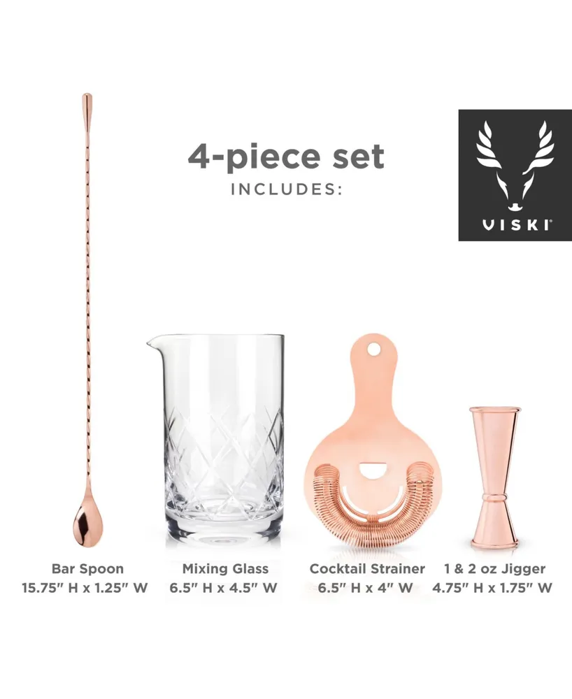 Viski Copper Barware Gift Set, 4 Piece