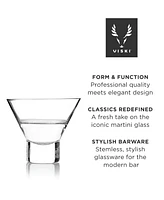 Viski Heavy Base Crystal Martini Glasses, Set of 2, 7.5 Oz