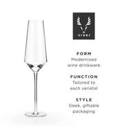 Viski Raye Angled Crystal Champagne Flutes, Set of 2, 8 Oz