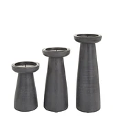 CosmoLiving by Cosmopolitan Mango Wood Modern Candle Holder, Set of 3