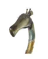 Eclectic Metal Giraffe Sculpture, 73" x 17"