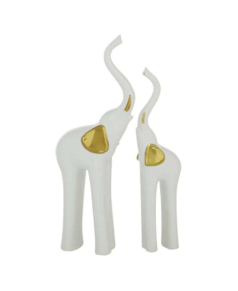 Glam Elephant Sculpture, Set of 2 - Gold