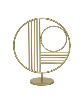 Metal Contemporary Abstract Sculpture, 14" x 5" - Gold