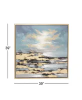 Contemporary Beach Canvas Wall Art, 39" x 39"