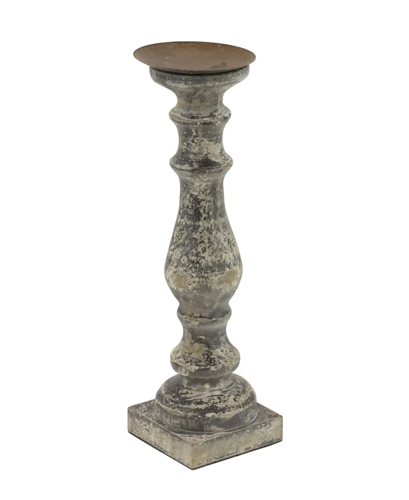 Wood Traditional Candle Holder, Set of 3