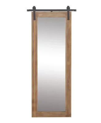 Industrial Wood Wall Mirror, 71" x 34"