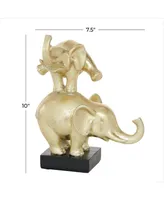 Contemporary Elephant Sculpture, 10" x 8" - Gold