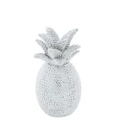 Glam Pineapple Sculpture, 12" x 6" - Silver