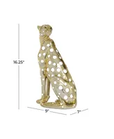 Glam Leopard Sculpture, 16" x 7" - Gold