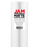 Jam Paper Gift Wrap 50 Square Feet Matte Wrapping Paper Rolls, Pack of 2