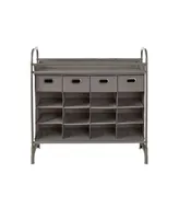 Stackable 16 Cubby Shoe Organizer with Drawers
