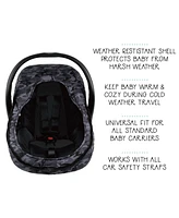 The Peanutshell Car Seat Cover, Winter Carseat Canopy, Car Seat Cover for Baby Boys, Black Camo