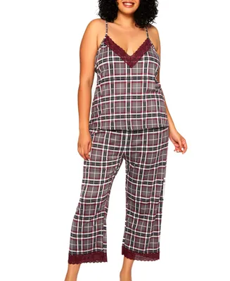 Plus Jessie Cozy Long Camisole and Cropped Pants Set
