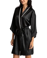 Linea Donatella 'Mrs' Satin Wrap Bridal Robe, Chemise Nightgown Set