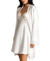 Linea Donatella Sonya Embellished Bridal Satin Chemise Nightgown