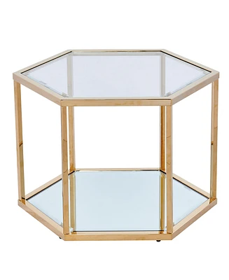 Radha Modular Hexagonal Coffee Table, 24" - Gold