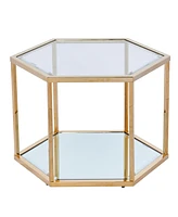 Radha Modular Hexagonal Coffee Table, 24" - Gold