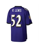 Men's Ray Lewis Purple Baltimore Ravens Big and Tall 2000 Retired Player Replica Jersey