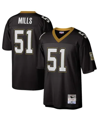 Men's Sam Mills Black New Orleans Saints 1987 Legacy Replica Jersey