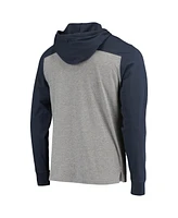 Men's Heathered Gray, Blue Seattle Seahawks Franklin Wooster Long Sleeve Hoodie T-shirt