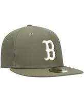 Men's Olive Boston Red Sox Logo White 59FIFTY Fitted Hat