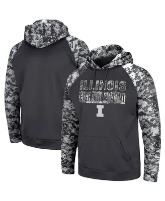 Men's Charcoal Illinois Fighting Illini Oht Military-Inspired Appreciation Digital Camo Pullover Hoodie