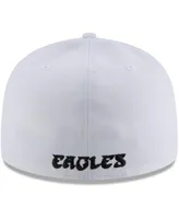 Men's White Philadelphia Eagles Throwback Logo Omaha 59FIFTY Fitted Hat