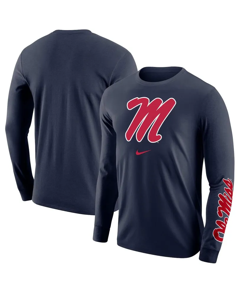 Men's Navy Ole Miss Rebels Team Lockup 2-Hit Long Sleeve T-shirt