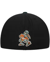 Men's Black and Green Miami Hurricanes Team Color Two-Tone Fitted Hat