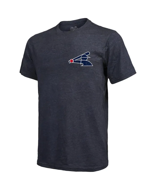 Men's Chicago White Sox Majestic Threads Navy Throwback Logo Tri-Blend  T-Shirt