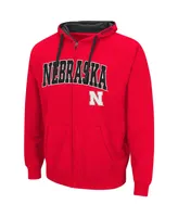 Men's Scarlet Nebraska Huskers Big and Tall Full-Zip Hoodie