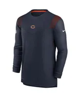 Men's Navy Chicago Bears Sideline Player Uv Performance Long Sleeve T-shirt