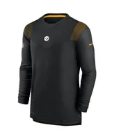 Men's Black Pittsburgh Steelers Sideline Player Uv Performance Long Sleeve T-shirt