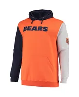 Men's Navy, Orange Chicago Bears Big and Tall Pullover Hoodie