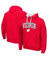 Men's Colosseum Wisconsin Badgers Big and Tall Arch & Logo 2.0 Pullover Hoodie