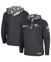 Men's Charcoal Iowa Hawkeyes Oht Military-Inspired Appreciation Digi Camo Quarter-Zip Hoodie