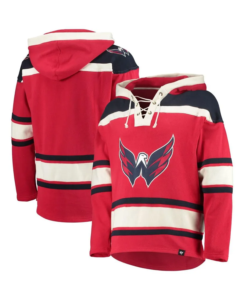 Men's Red Washington Capitals Superior Lacer Logo Pullover Hoodie