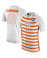 Men's Number 10 White Clemson Tigers Soccer Jersey