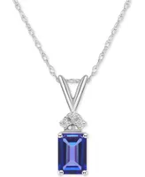 Tanzanite (1 ct. t.w.) & Diamond Accent 18" Pendant Necklace 14k Gold