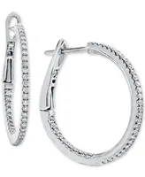 Diamond Inside Out Hoop Earrings (1/4 ct. t.w.) in 14k White Gold