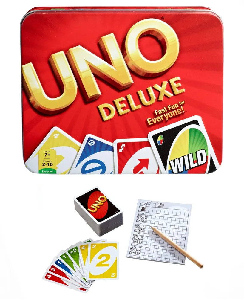 Mattel- Uno Deluxe in Tin Storage Card Game