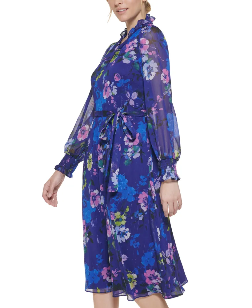 Jessica Howard Petite Floral-Print Midi Dress