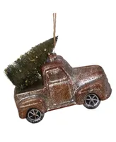 5.75" Retro Mercury Glass Country Rustic Pickup Truck Christmas Ornament - Silver