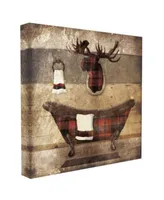 Stupell Industries Plaid Cabin Bathroom Country Wood Textu Design Stretched Canvas Wall Art Collection By Lauren Gibbons