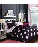 Vcny Home Sophie Polka Dot Bed in a Bag 10 Piece Comforter Set, Full