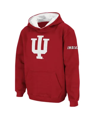 Big Boys Crimson Indiana Hoosiers Logo Pullover Hoodie