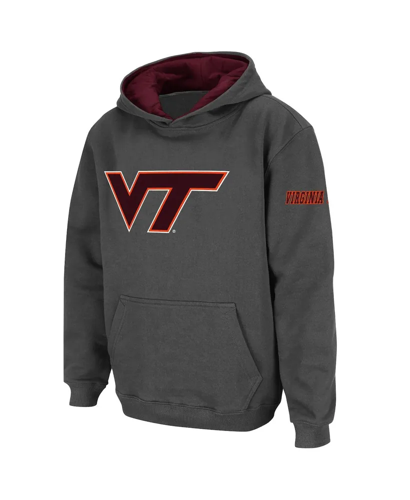 Big Boys Charcoal Virginia Tech Hokies Logo Pullover Hoodie