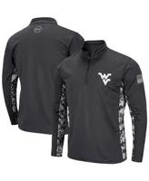 Men's Charcoal West Virginia Mountaineers Oht Military-Inspired Appreciation Digi Camo Quarter-Zip Jacket