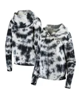 Women's Black Las Vegas Raiders Tie Dye Fleece Full-Zip Hoodie